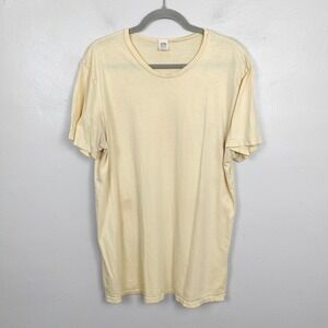 General‎ Quarters Organic Cotton T-Shirt Mens Large Light Yellow Casual Preppy